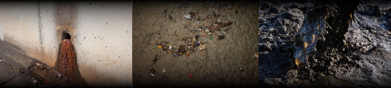 川底のヘドロと心のゴミの対比図